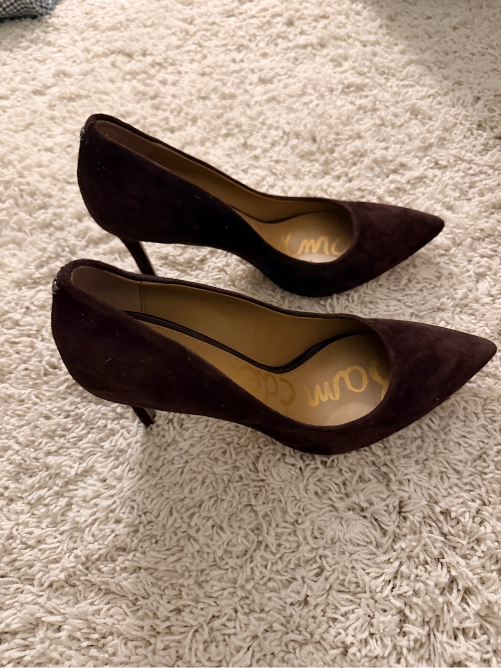 Like new! Sam Edelman Chocolate Suede Hazel heel - Picture 4 of 6